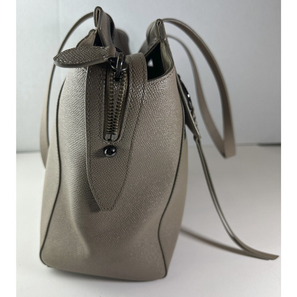 Rebecca Minkoff Gabby Leather Satchel Tote Large Shoulder Bag Beige Clean Lined - Picture 9 of 16